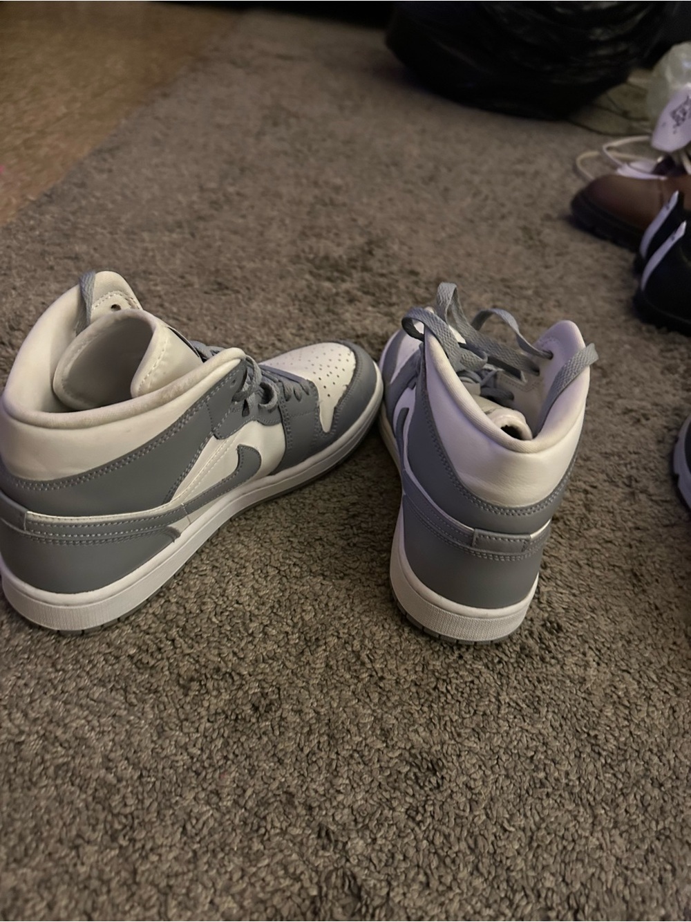 Jordan Retro High-Top Sneakers in White and Gray